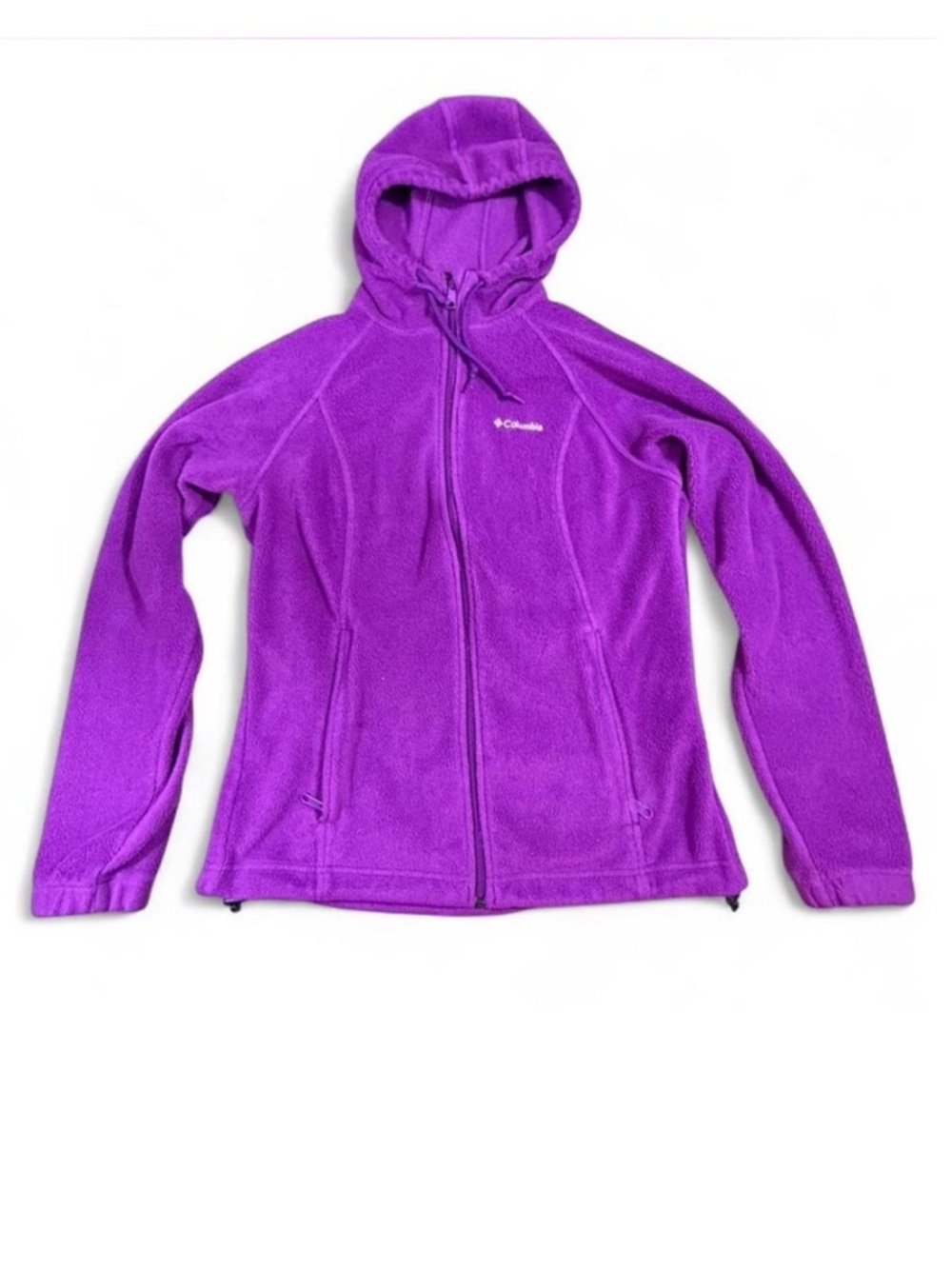 Columbia Purple Fleece Zip Up Hoodie Women’s Medium Cozy Outdoor Jacket